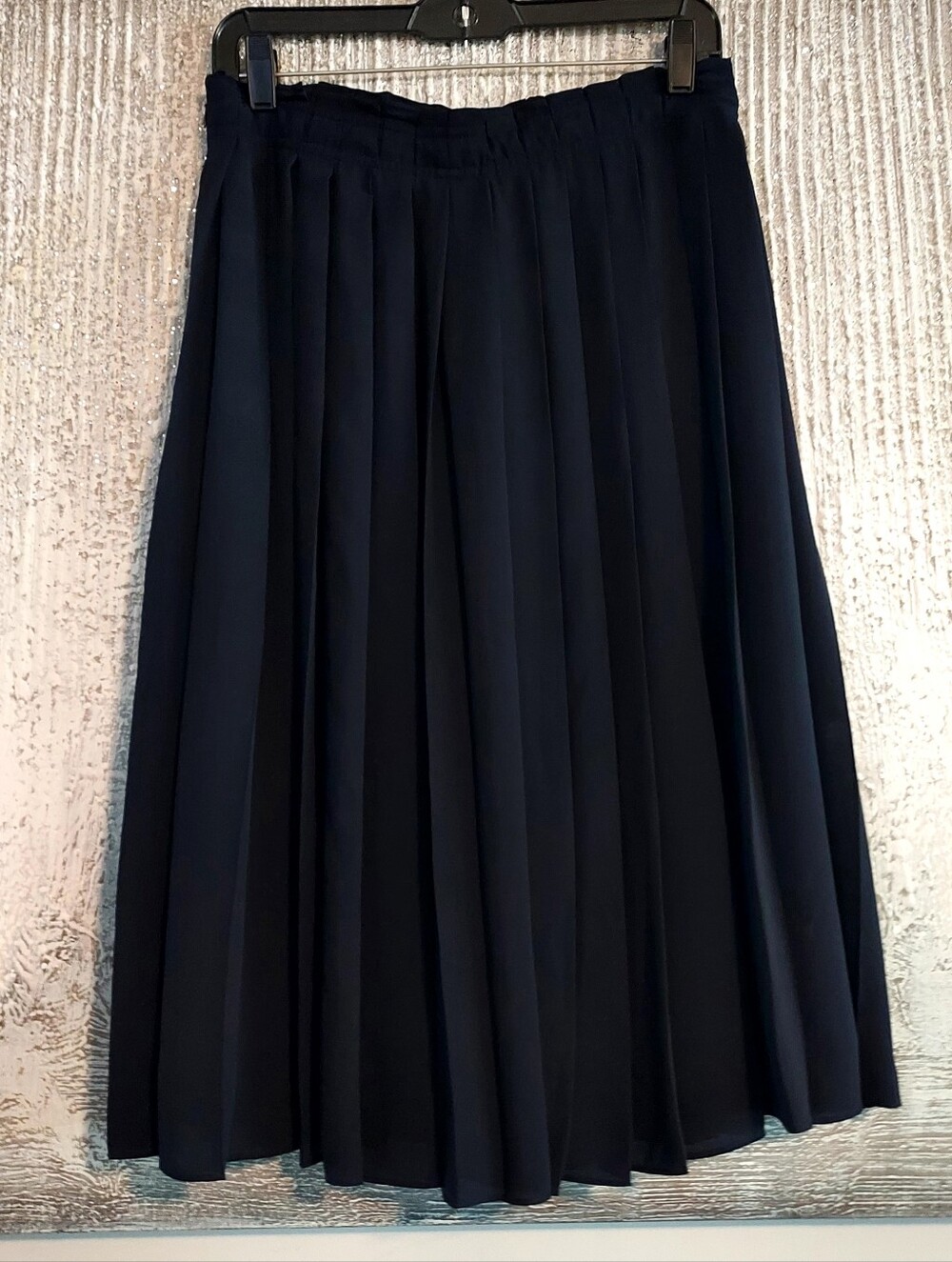 J. Crew Navy Blue Pleated A-Line Business Casual Midi Skirt Sz-10
